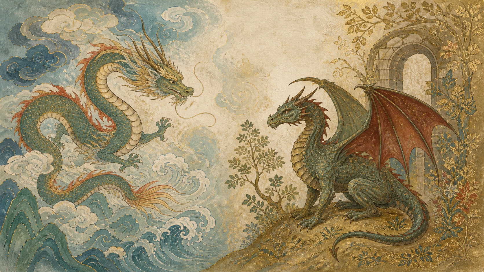 Chinese and Western dragons compared