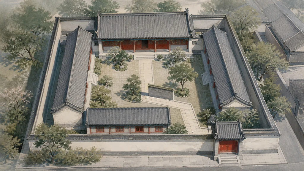 Central axis of a Beijing courtyard house