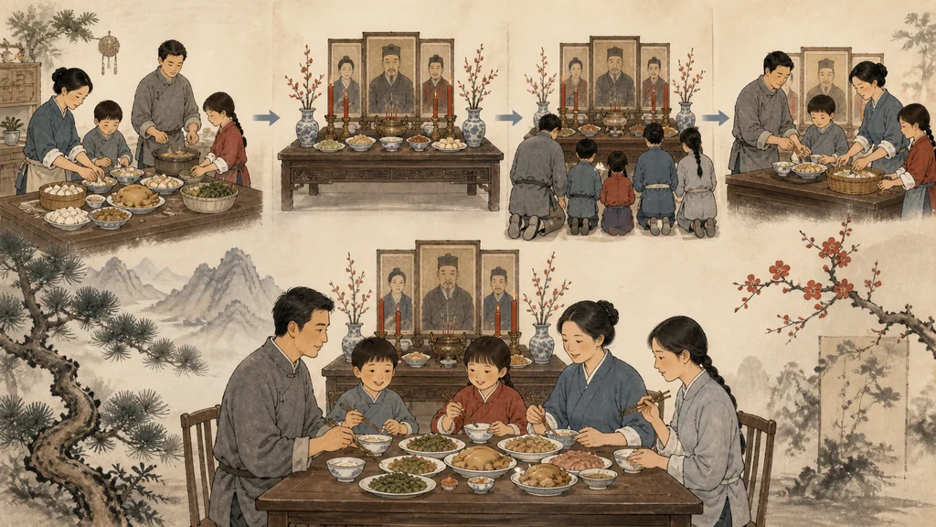 祭祖为什么要摆食物和酒？的原创解释性配图