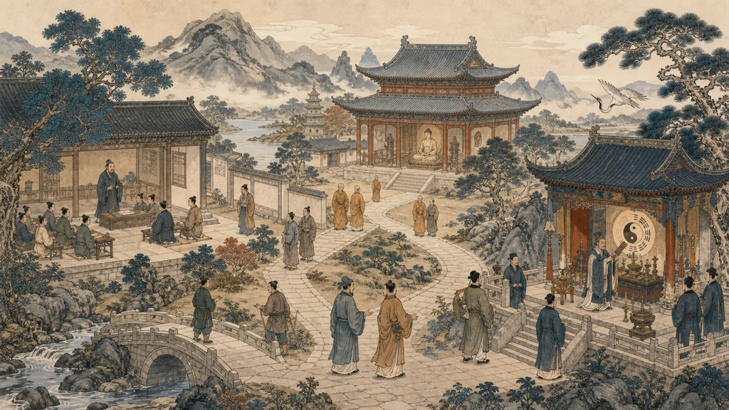 儒释道“三教”为什么能同时存在？的原创解释性配图