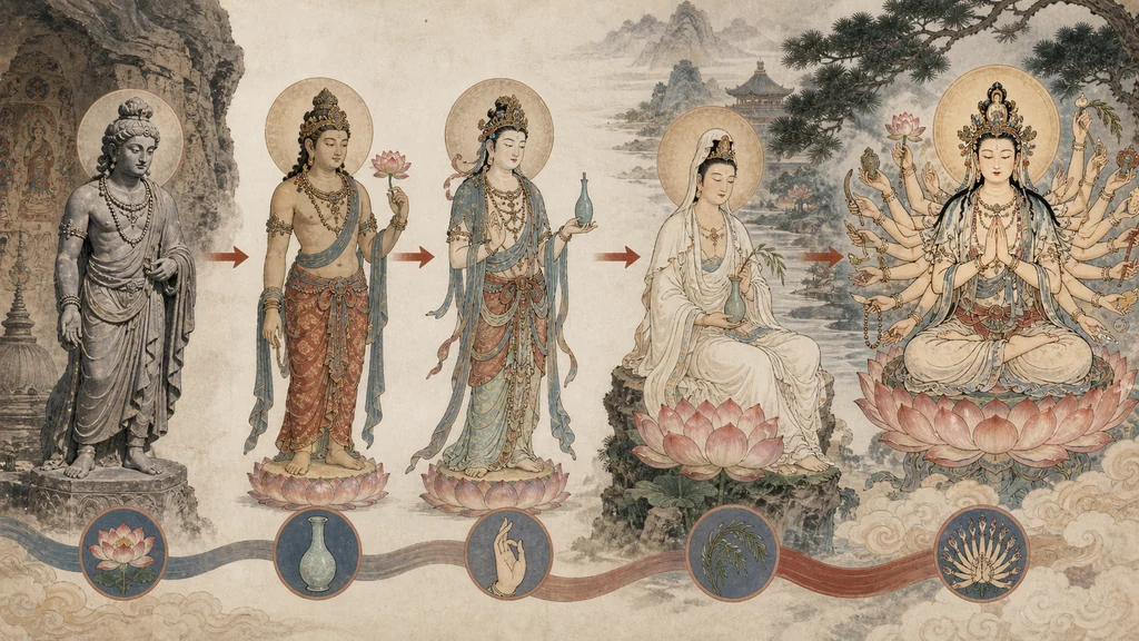 观音为什么在中国艺术中常被表现为女性?的原创解释性配图